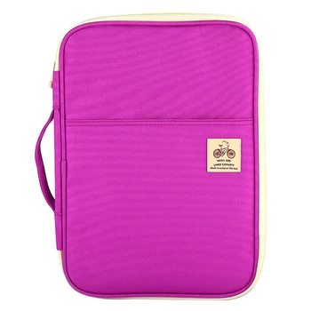 

A4 Passport Holder File Organizer Travel Business Waterproof Oxford Folder Zippered Large Capacity Document Bag Office Portable