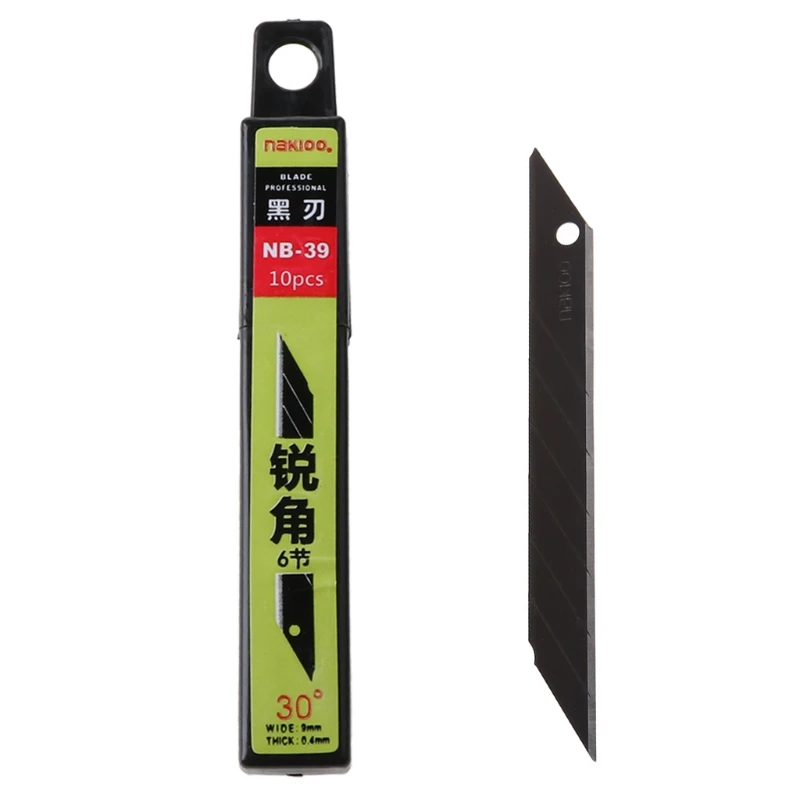 30 Degrees Snap Off Replacement Razor Blades 9mm Shaving Blade Utility Knife Tools Carbon Steel NB-39 10pcs utility knife,utility knife blades