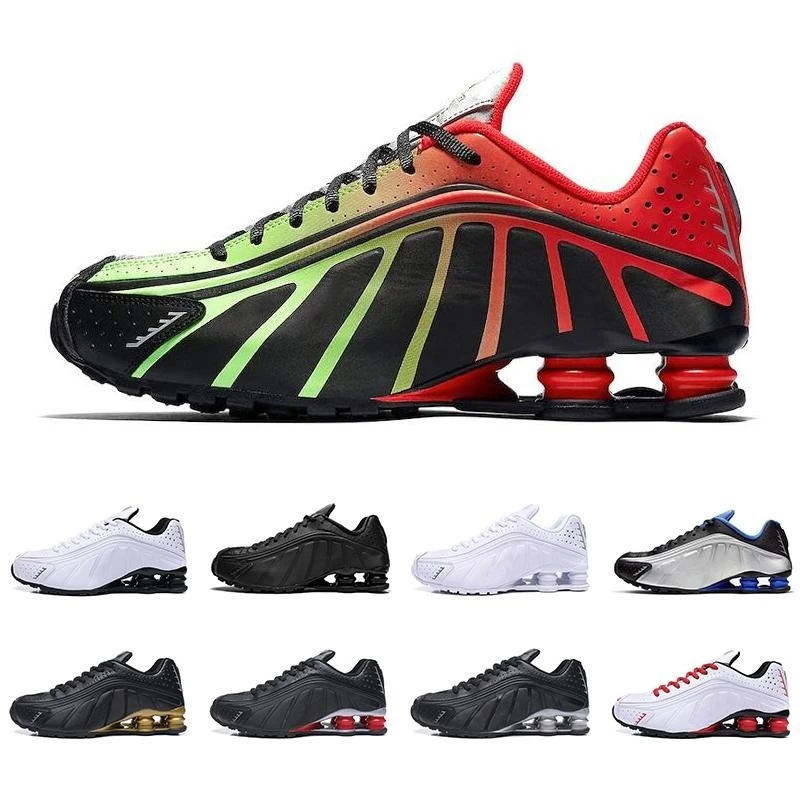 Zapatillas runningl shox, Zapatillas para hombre R4, zapatillas deportivas dinámicas de metal amarillo negro, carreras, diseño rojo, zapatos tn|Zapatillas de correr| - AliExpress