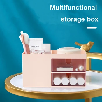 

2pcs Plastic Storage Containers Drawer Organizer For Small Things Makeup Organizer Box Transparent Sundries Storage Boxes New