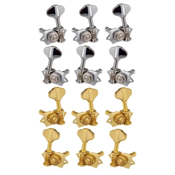 

6 Pieces 3L 3R Open Tuning Pegs Tuners Machine Heads for Electric/Acoustic Guitar Parts
