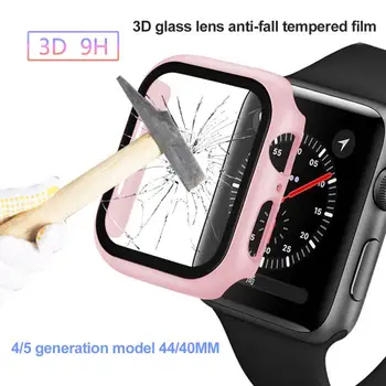 

PC Hard Protective Case Shell Frame For Iwatch Apple Watch Series 4/5/6 40mm 44mm Screen Protector Glass Cover Protective Shell