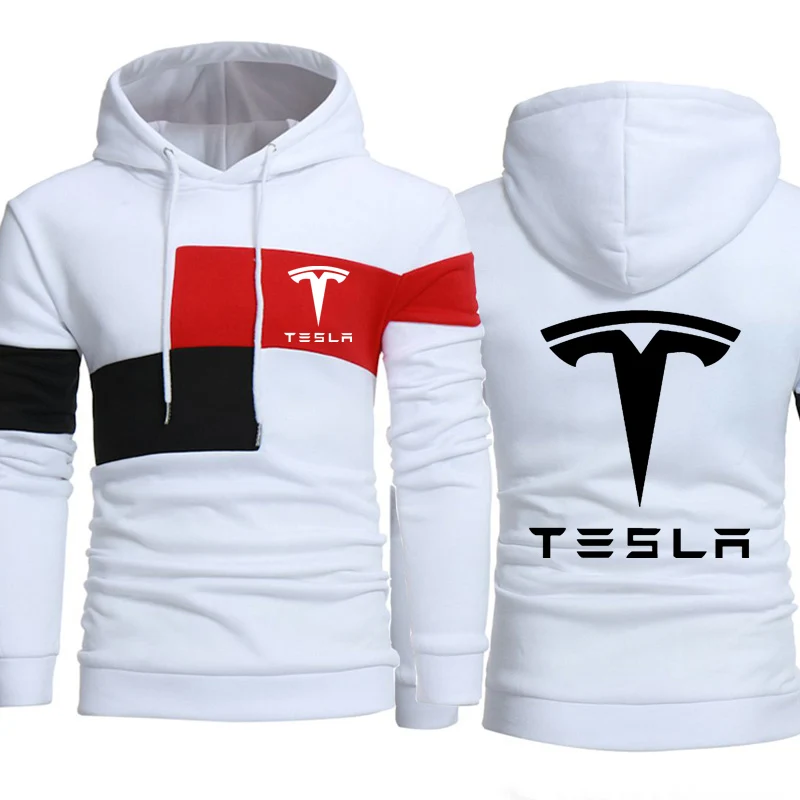 Толстовки мужские Tesla с логотипом автомобиля, толстовка с принтом, весна-осень, новая модная мужская толстовка с капюшоном в стиле хип-хоп harajuku, Повседневная Толстовка из флиса, спортивный костюм