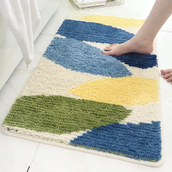 

Creative leaves thickening door mat home entrance anti-skid fluffy rug area rug bedroom carpet bathroom absorbent floor mat