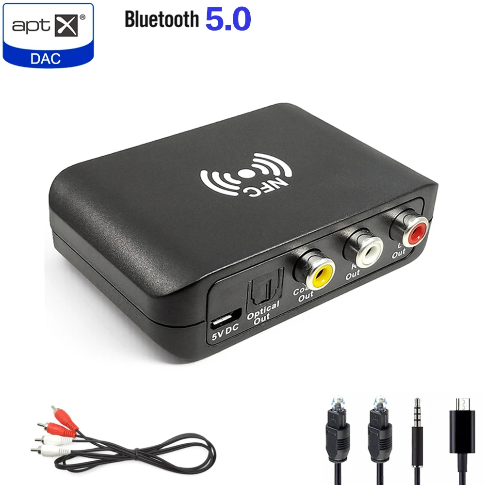 NFC Bluetooth 5 0 приемник APTX HD DAC беспроводной цифровой аудио адаптер с низкой задержкой