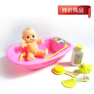 Смешанные партии Детская игрушка играть с водой большой размер кукла для ванной с ванной маленькой уткой 0,3