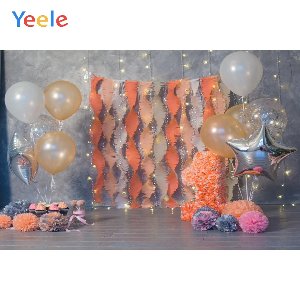 

Yeele Baby 1st Birthday Balloons Interior Baby Child Portrait Photo Backdrop Customized Photographic Background For Photo Studio