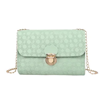 

Women's Embossed Shoulder Chain Square Sling Bag New Cover Lock Pouch for Autumn and Winter bags for women 2020