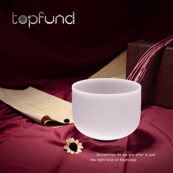 

TOPFUND A note 3rd Eye Chakra Frosted Quartz Crystal Singing Bowl