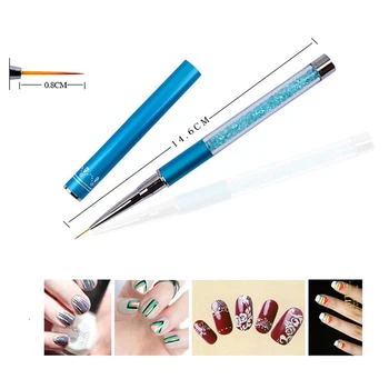

Multifunctional Nail Art Rhinestone Strainless Steel Liner Brush French Lines Stripes Flower Lattice Painting Drawing Pens Tool