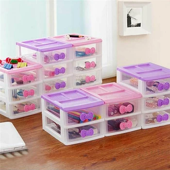 

Jewelry Drawer Multi-layer Storage Cabinet Mini Desktop Drawer Jewelry Necklace Makeup Case Home Plastic Storage Organizer Box
