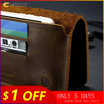 

CASESHIP Genuine Leather Wallet Case For iPhone 7 11 8 Plus Case For Samsung S10 S8 S7 S6 Edge Case Pouch Bags For Xiaomi Huawei