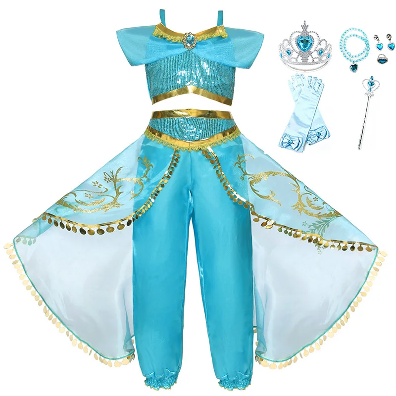 Clothes and Set-5 Jasmine/платье для девочек; Карнавальная праздничная одежда; Детский костюм принцессы; детская одежда на Рождество и День рождения; коллекция года; летняя одежда; наряд - Цвет: Clothes and Set-5