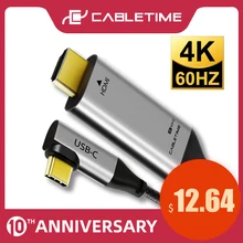 Кабель USB C HDMI Type C к HDMI Thunderbolt 3 4K 60Hz для Huawei MacBook Samsung Galaxy S8 + компьютерный ноутбук C030(China)