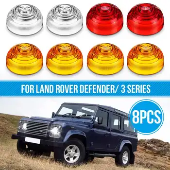 

8pcs Car Headlight Lens Cover Shell for Land Rover Defender Up to 1995 All Models Series 3 Car Front Side Signal Lamps #589284