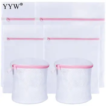 

6pcs Mesh Dirty Laundry Bags For Washing Machine Travel Clothes Storage Net Zip Bag Organizer For Wash Bra Stocking Underwear