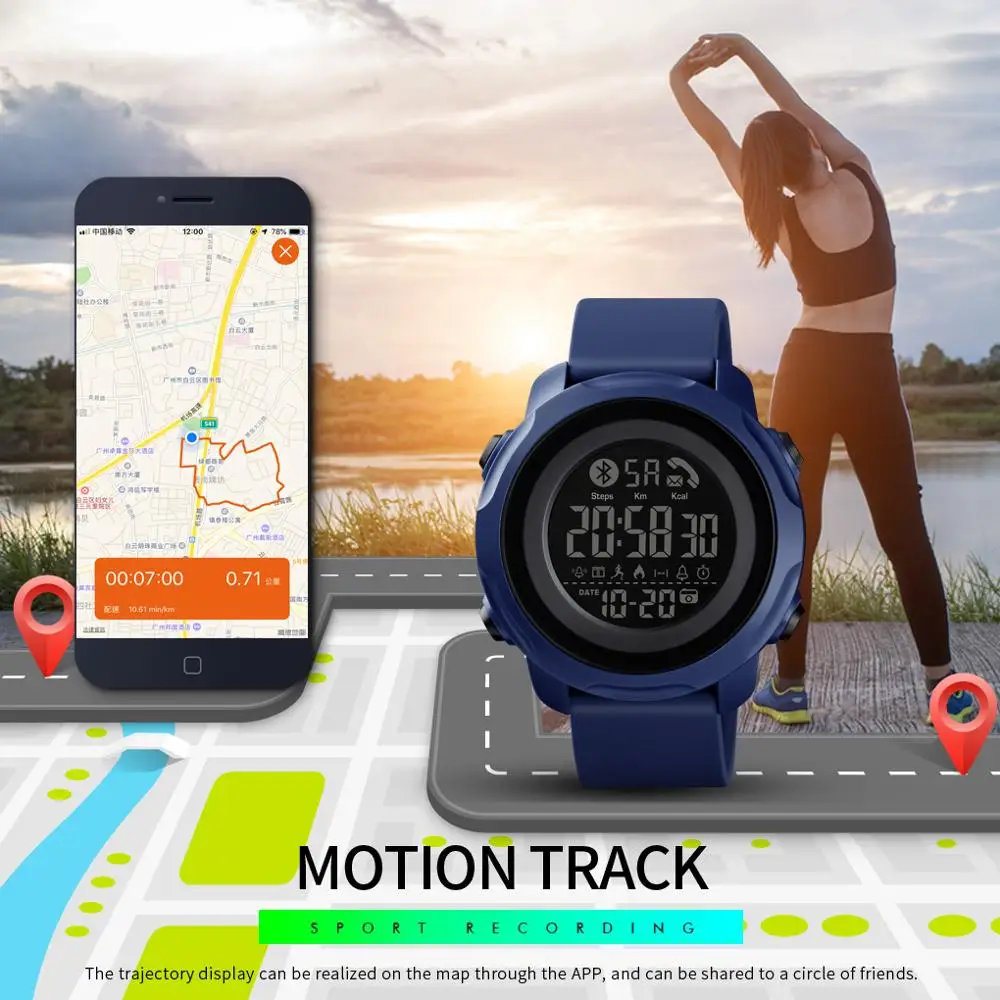 Masculino de Pulso Esportivo para Aviso com Chamada Monitor de Sono Relógio à Prova Masculino de Marca Skmei Relógio Inteligente D'água Android Ios - Image 4