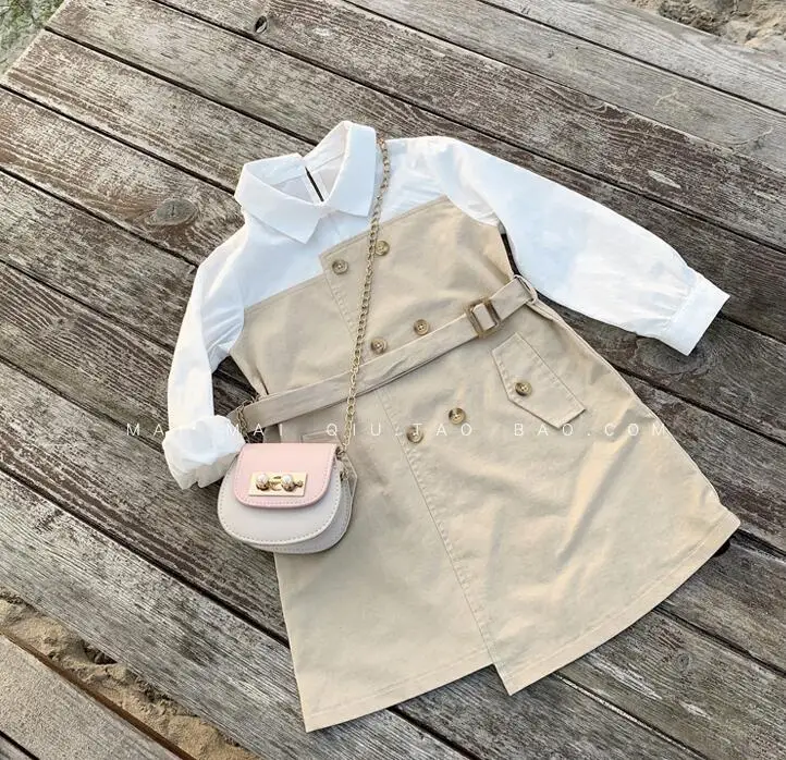 Г., платье в Корейском стиле для девочек в стиле пэчворк модные хлопковые осенние платья для девочек от 1 до 6 лет, C287