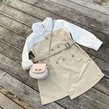 Г., платье в Корейском стиле для девочек в стиле пэчворк модные хлопковые осенние платья для девочек от 1 до 6 лет, C287