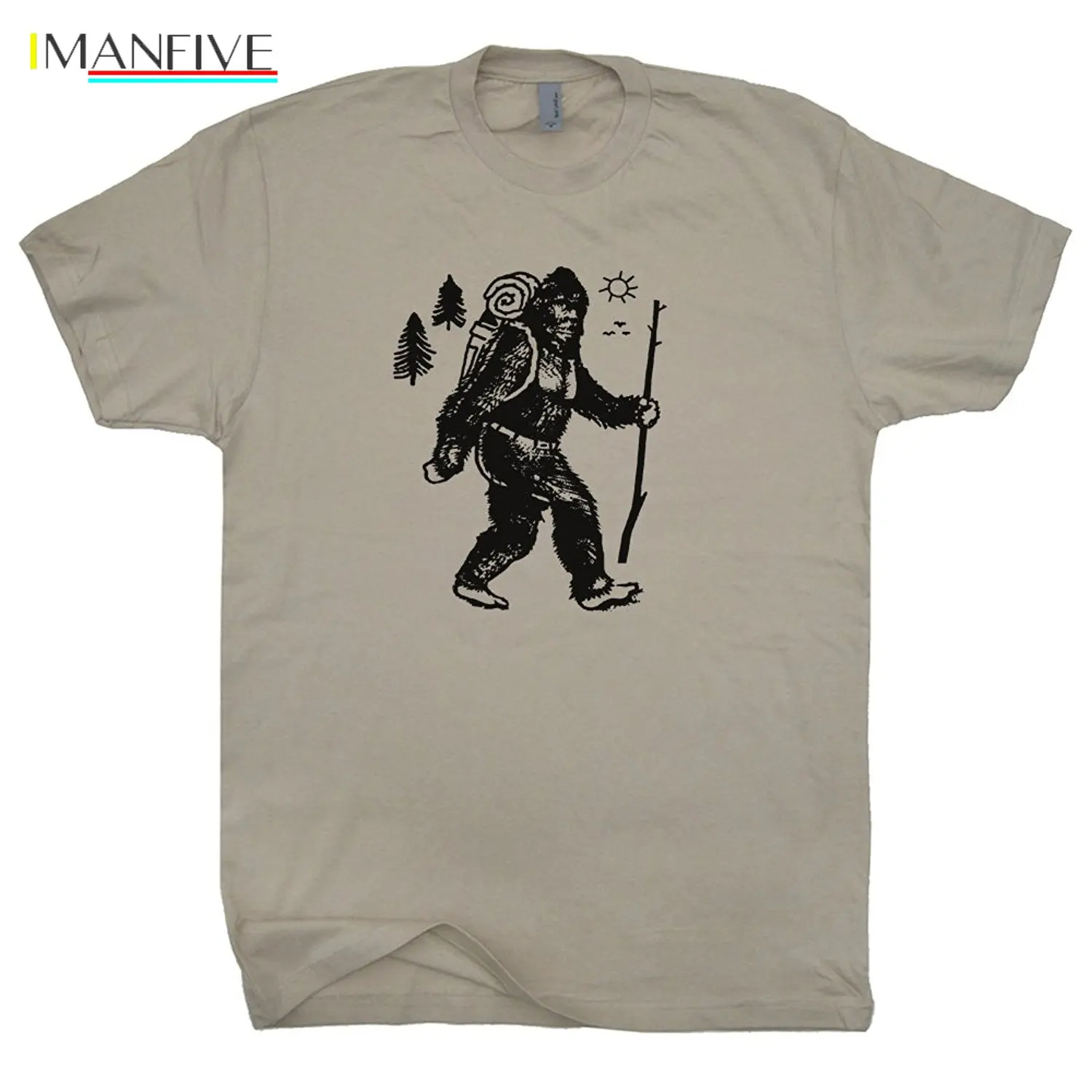 Летний бренд для взрослых Hiker Sasquatch Yellowstone National Park Appalachian Trail Shirtmandude Мужская футболка