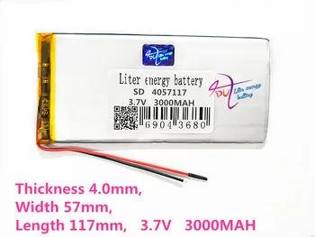 4057117 3.7V 3000mah Lithium polymer Battery with Protection Board For PDA Tablet PCS Digital Products