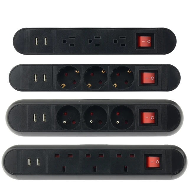 Desktop Edge Power Strip Removable Clamp EU FR Outlet, 50% OFF