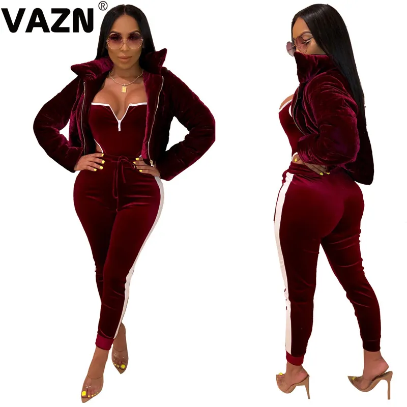 Бургундия VAZN, зимняя, для улицы, Неопрятная, Молодежная, сексуальная, повседневная, мягкая, модная, однотонная, длинный рукав, для женщин, теплая, офисная, тонкая, толстая, обычная верхняя одежда - Цвет: Бургундия
