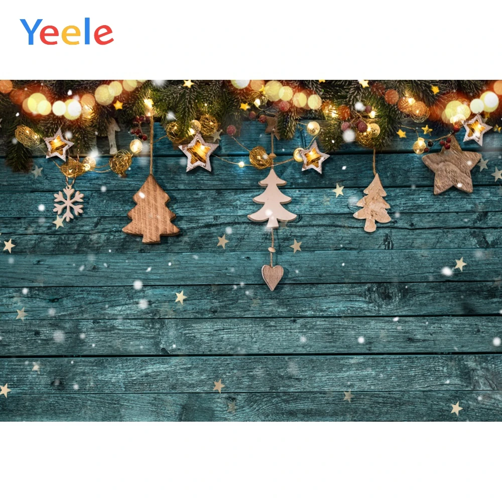 

Yeele Wood Christmas Backgrounds For Photography Winter Snow Snowman Gift Baby Newborn Portrait Photo Backdrop Photocall