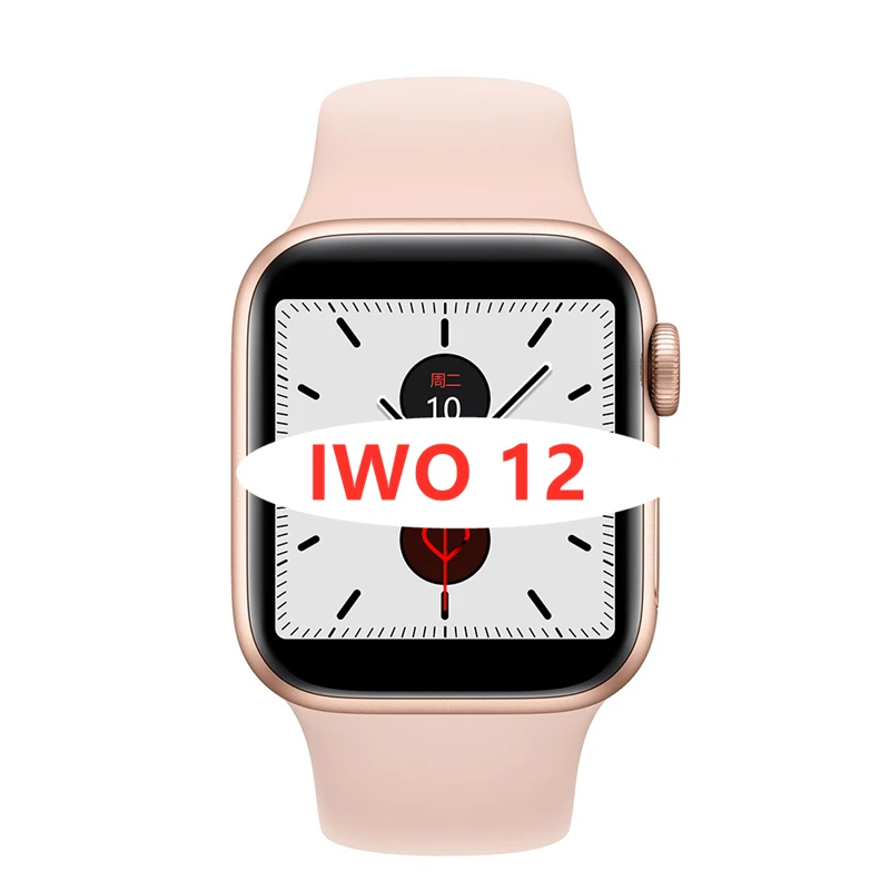 Для мужчин и женщин IWO 12 Smartwatch спортивные часы 5 сердечного ритма Смарт-часы Bluetooth подключение для Xiaomi Android samsung huawei apple - Цвет: Gold