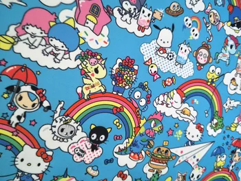 

50x148CM Unicorn Printed Canvas Cloth Cute Cartoon Cotton Twill Quilting Fabric Pink Series Patchwork DIY Sewing Material