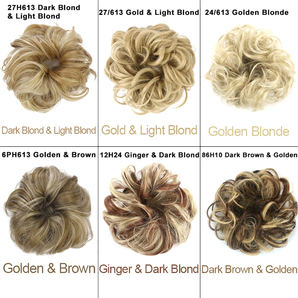 Synthetic Fiber Curly Chignon Fake Hair Extension Bun Wig Hairpiece for Women