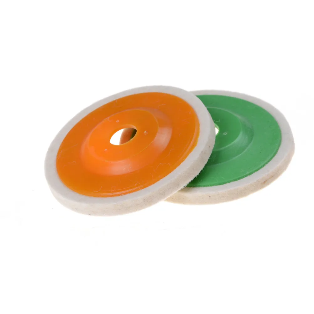 Round Wool Buffing Pad Wheel Felt Buffer Wheel Grinding Polishing Disc Set for Abrasive Rotary Tool Metal 100mm 4 inch