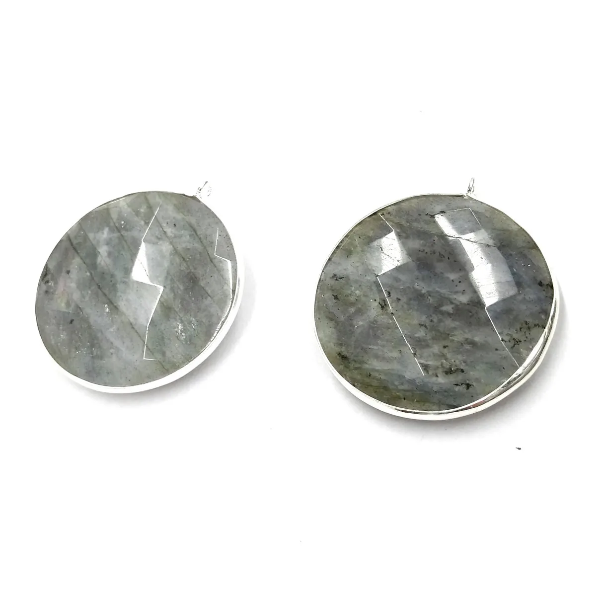 

Natural Stone Pendant Round Shaped Flash Labradorite Faceted Charms For Jewelry Making DIY Bracelet Necklace Earring Accessories