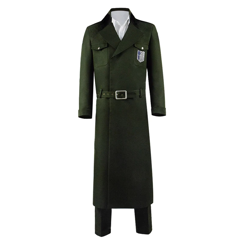 Cosdaddy Rivaille Косплэй костюм Scout Regiment форма Армейский зеленый куртка Акерман Аниме Костюм - Цвет: Full Set