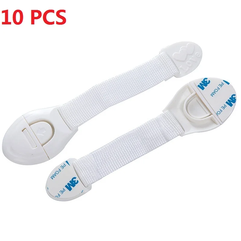 10 pcs safety lock 2/5/10 шт./партия для младенцев, безопасная защита замок анти-зажим для рук Дверь Шкаф Холодильник выдвижной ящик в шкафу безопасный замок для малышей - Цвет: 10 pcs safety lock