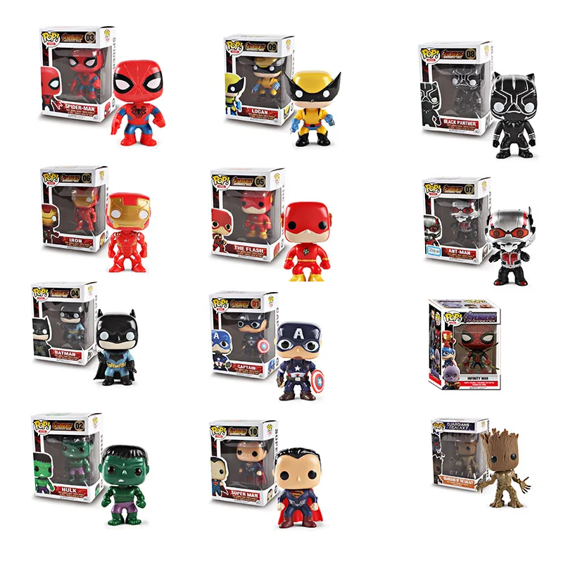 FUNKO поп фигурка игрушки Мстители 4 Marvel Бесконечная война Американский капитан паук фигурка мужчины игрушка для детей подарок на день рождения
