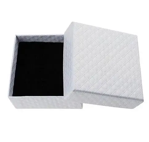 7.5x7.5 White Новая шкатулка для украшений браслет серьги ожерелье кольцо коробки чехол подарочная упаковка для демонстрации ювелирных украшений Органайзер черный красный белый - Цвет: 7.5x7.5 White