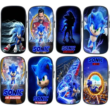 

Cartoon Pen Bag High Quality Students Movie Sonic Pencil Bag Child Fashion Cool Teens Stationery Bag Popular Kids Pencil Case