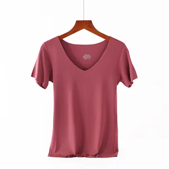 

2020 new seamless cut short sleeve T-shirt bottoming shirt