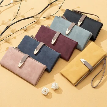 

WENYUJH 2019 Old Fashion Card Holder Coin Purse Wallet Zipper Women Long Purse Leather Young Fashion Purse Phone Bags 6 Colors