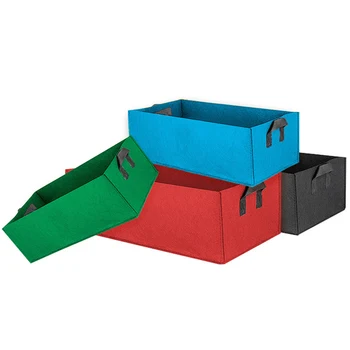 

Fabric Vegetable Planting Seedling Grow Bags Raised Garden Bed Rectangle Container Potato Flower Nursery Planter Pot With Handle