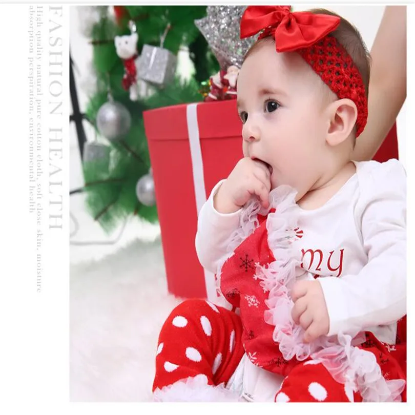Детская одежда для малышки My 1st рождественские платья для детей новорожденных для празднования Рождества, рождественские комплекты одежды для малышей Комплект 6 шт./компл. детская обувь из хлопка для младенцев; платье для девочек