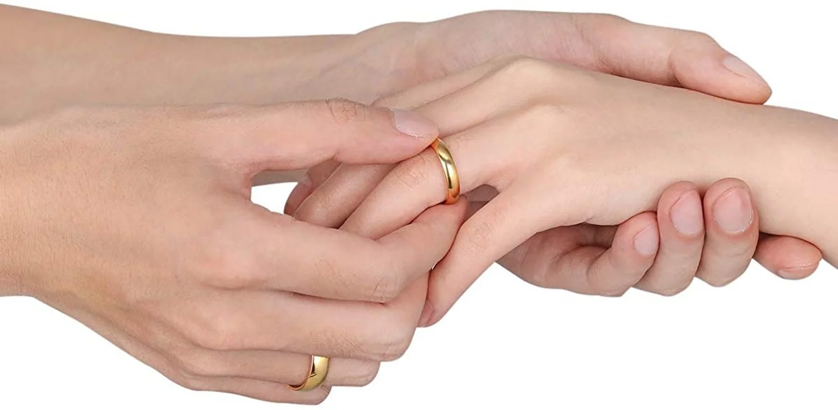 Wedding Rings 2mm 4mm 6mm Titanium Ring Men Women 14K Gold Plated Dome High Polished Wedding Band Unisex Comfort Fit Size 3-13.5