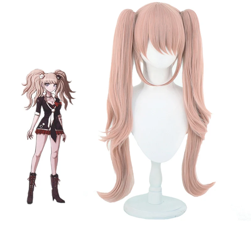 Dangan Ronpa Danganronpa Enoshima Junko Long Wavy Clips Ponytails Mioda Ibuki Cosplay Wig Mikan Tsumiki Halloween Costume |