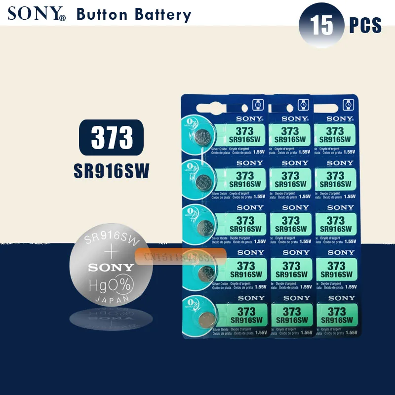 15 шт. Sony 100% оригинал 373 SR916SW 916 SR916 батарея для часов кнопочная монетница Сделано в