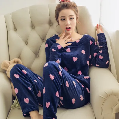 style12 Теплый комплект с длинными рукавами из бархата кораллового цвета для девочек, домашняя одежда Корейская версия новейших зимних фланелевых пижам - Цвет: style12