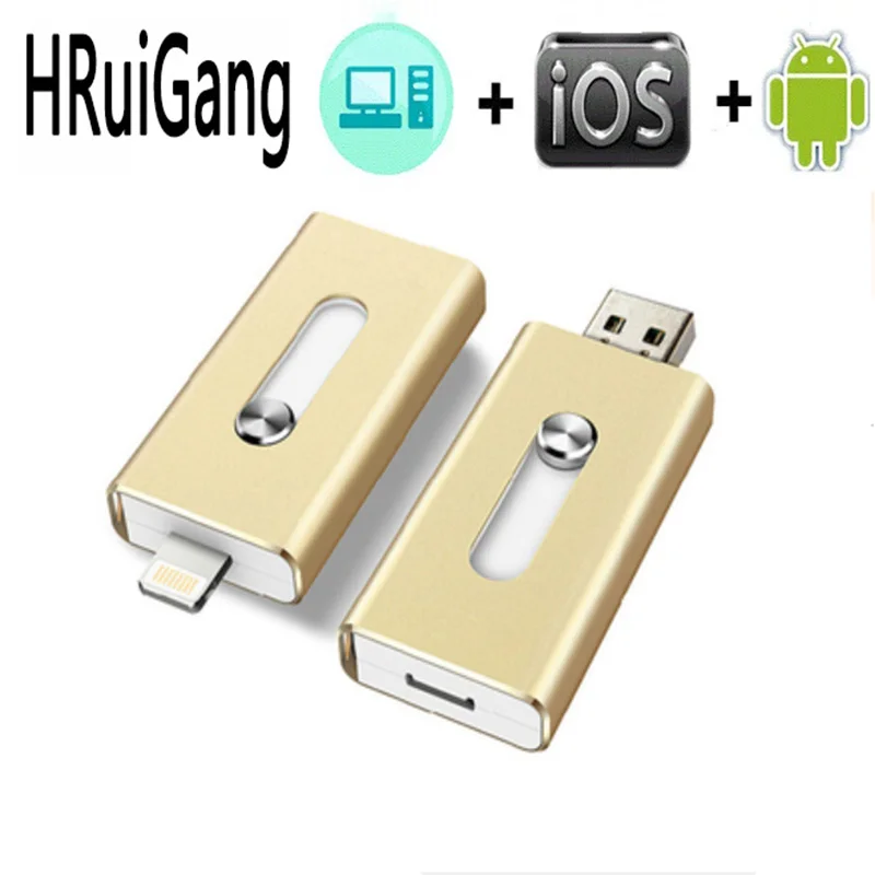 USB флеш накопитель для iPhone X/8/7/7 Plus/6/6s ipad металлический 8 ГБ 16 32 64 128 ГБ|USB