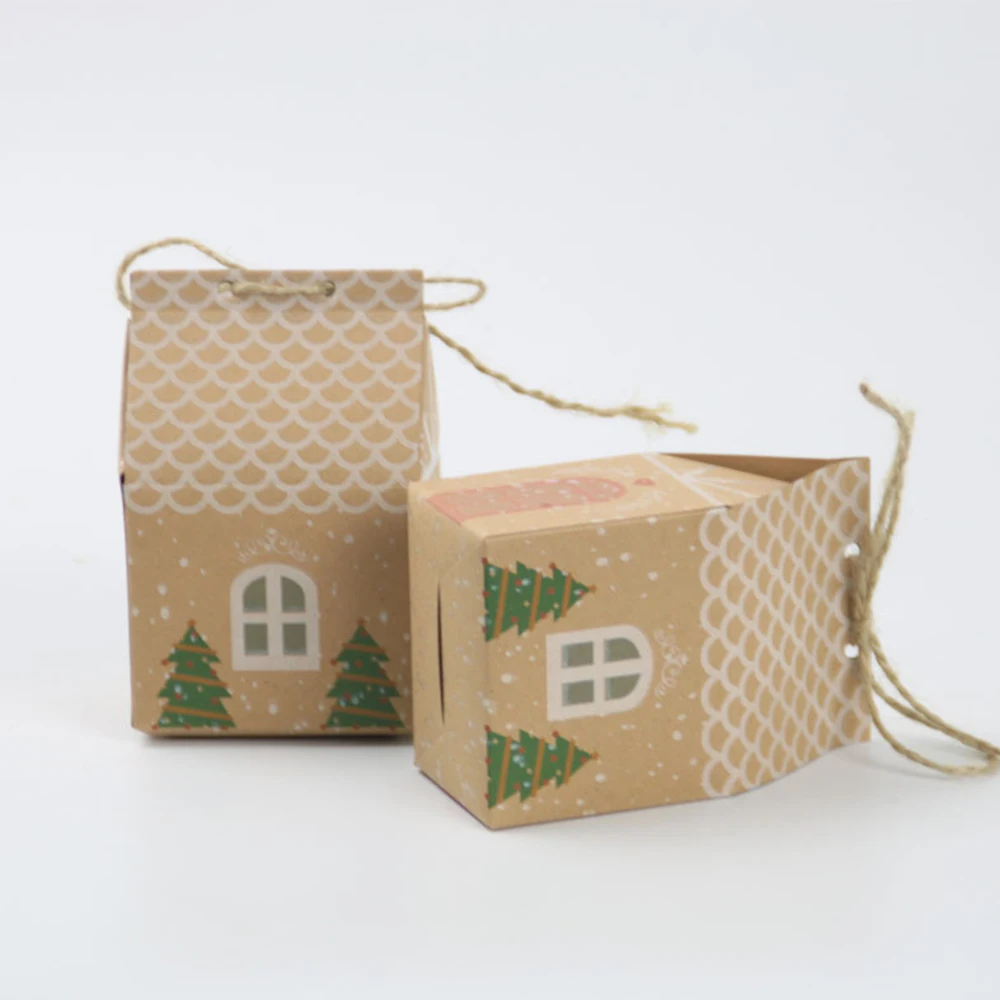 10 шт./компл. веселый рождественский подарок мешок Крафта Бумага конфетная