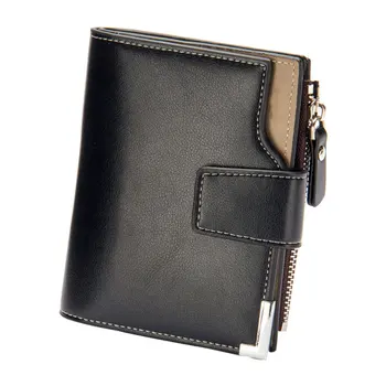 

Men Vertical Wallet Multifunction Purse Short Male Clutch Leather Wallet Mens Money Bag New