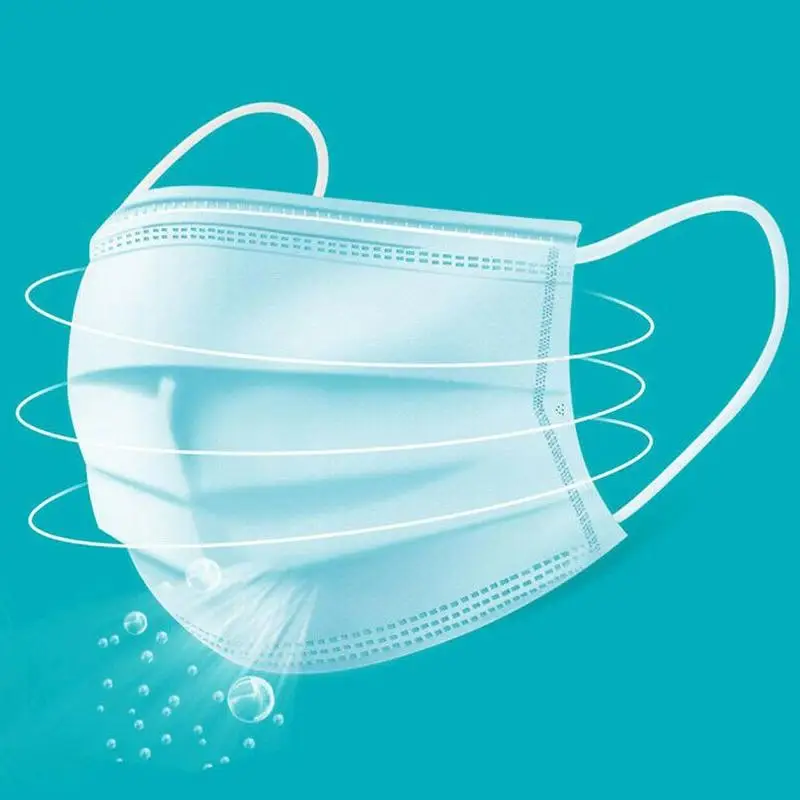 

50pcs 3 Layers Mouth Face Mask Non Woven Disposable Face Masks Earloop Face Masks Breathable Dust Mask